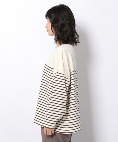 LAKOLE（ラコレ）の「バトーネックボーダー柄ロングTシャツ / 218405（Tシャツ/カットソー・レディース・ベージュ/オフホワイト/ボルドー/チャコール・SMALL/MEDIUM）」の17枚目の写真