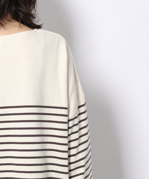 LAKOLE（ラコレ）の「バトーネックボーダー柄ロングTシャツ / 218405（Tシャツ/カットソー・レディース・ベージュ/オフホワイト/ボルドー/チャコール・SMALL/MEDIUM）」の21枚目の写真