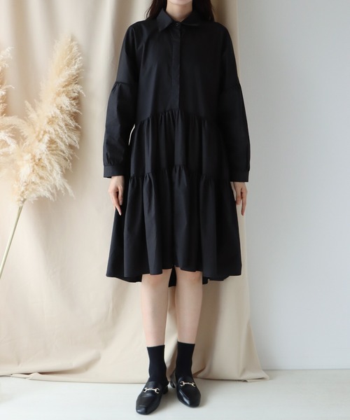 BLUEEAST（ブルーイースト）の「ティアード シャツワンピース（シャツワンピース・レディース・ホワイト/ブラック・MEDIUM）」の15枚目の写真