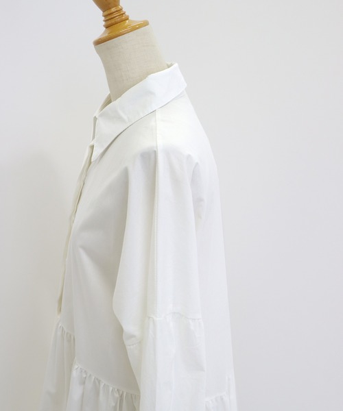 BLUEEAST（ブルーイースト）の「ティアード シャツワンピース（シャツワンピース・レディース・ホワイト/ブラック・MEDIUM）」の19枚目の写真