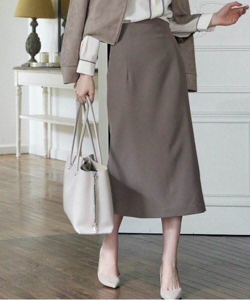 12Twelve Agenda（トゥエルブ　アジェンダ）の「バックプリーツハイウエストナロースカート（スカート・レディース・ブラック/ブラウン・S/M）」の13枚目の写真