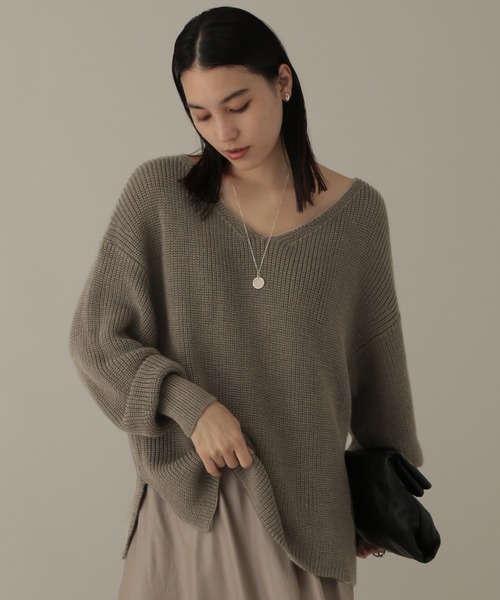 週末お値下げ: chaos カシミヤニットロングガウンF ベージュカオス