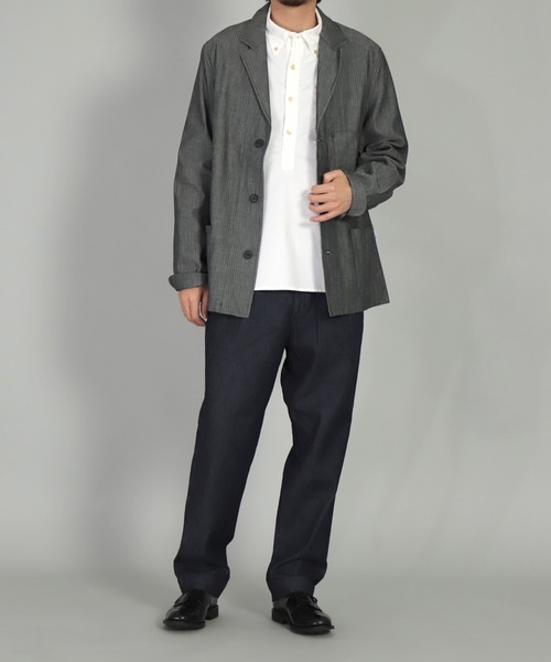 Yarmo（ヤーモ）の「[ Yarmo×OMNIGOD ] 別注 インディゴヘリンボーン ドライバースジャケット（テーラードジャケット・メンズ・グレー系その他・L/M）」の21枚目の写真