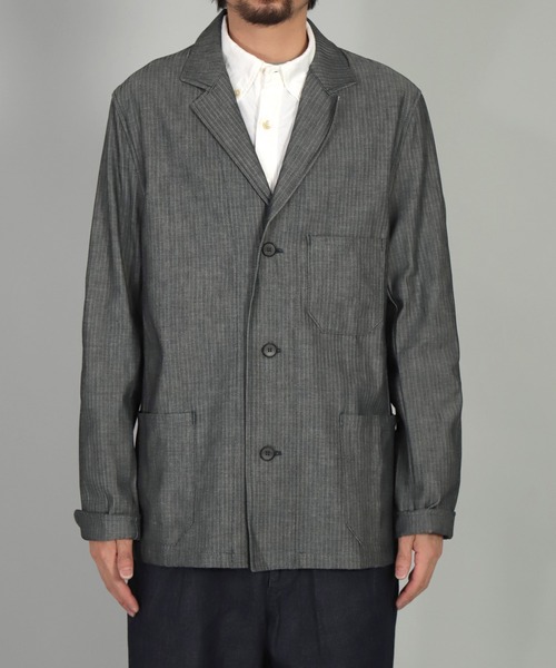 Yarmo（ヤーモ）の「[ Yarmo×OMNIGOD ] 別注 インディゴヘリンボーン ドライバースジャケット（テーラードジャケット・メンズ・グレー系その他・L/M）」の7枚目の写真