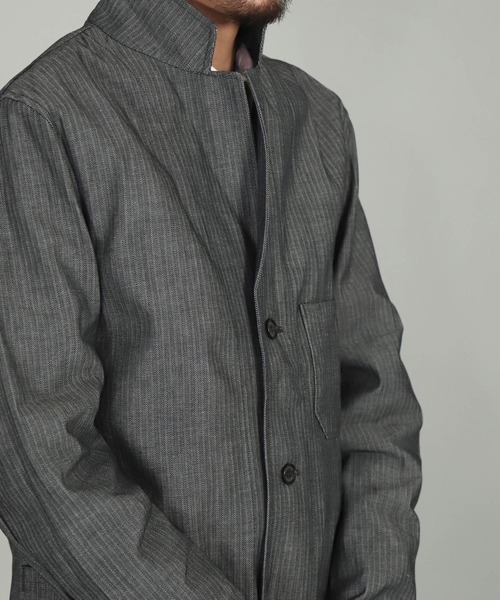 Yarmo（ヤーモ）の「[ Yarmo×OMNIGOD ] 別注 インディゴヘリンボーン ドライバースジャケット（テーラードジャケット・メンズ・グレー系その他・L/M）」の11枚目の写真