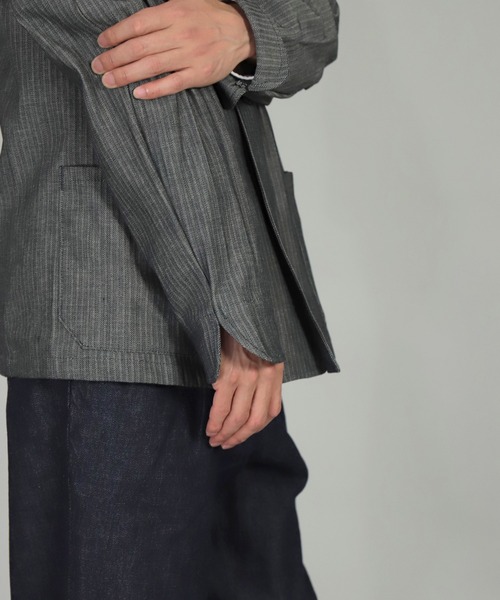 Yarmo（ヤーモ）の「[ Yarmo×OMNIGOD ] 別注 インディゴヘリンボーン ドライバースジャケット（テーラードジャケット・メンズ・グレー系その他・L/M）」の17枚目の写真