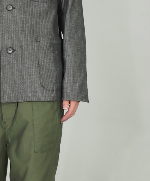 Yarmo（ヤーモ）の「[ Yarmo×OMNIGOD ] 別注 インディゴヘリンボーン ドライバースジャケット（テーラードジャケット・メンズ・グレー系その他・L/M）」の15枚目の写真