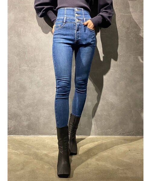 EMODA（エモダ）の「【ELDER】SYMハイウエストデニム（デニムパンツ・レディース・ブラック/インディゴブルー/ブルー・SMALL/MEDIUM/X-SMALL）」の4枚目の写真