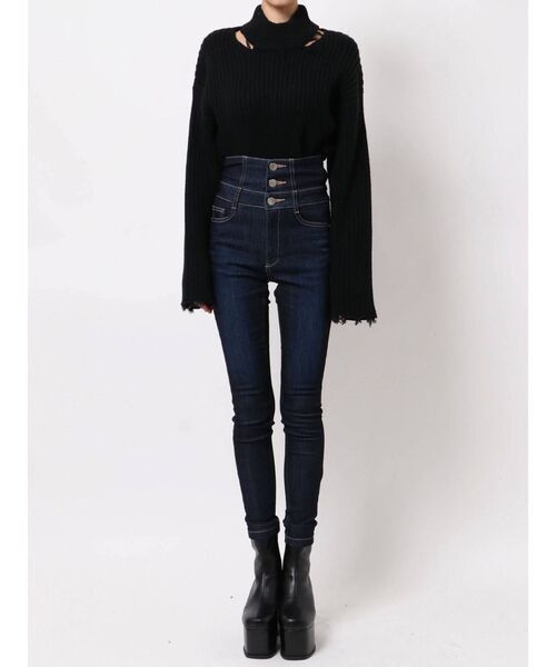 EMODA（エモダ）の「【ELDER】SYMハイウエストデニム（デニムパンツ・レディース・ブラック/インディゴブルー/ブルー・SMALL/MEDIUM/X-SMALL）」の19枚目の写真