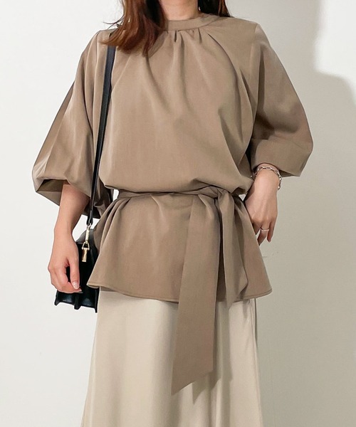 KOBE LETTUCE（コウベレタス）の「マルチWayボリュームスリーブブラウス（シャツ/ブラウス・レディース・ネイビー/ブラウン系その他/オフホワイト/ピンク系その他・FREE）」の2枚目の写真