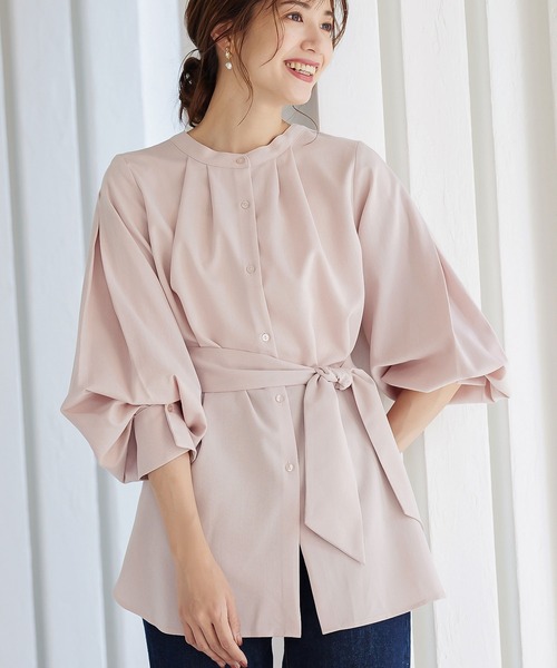 KOBE LETTUCE（コウベレタス）の「マルチWayボリュームスリーブブラウス（シャツ/ブラウス・レディース・ネイビー/ブラウン系その他/オフホワイト/ピンク系その他・FREE）」の4枚目の写真