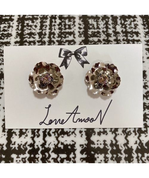 tone(トーン)の「【LoveAmooN】luminousgreen flower(MA)(ピアス(両耳用)・レディース・シルバー・FREE)」の1枚目の写真