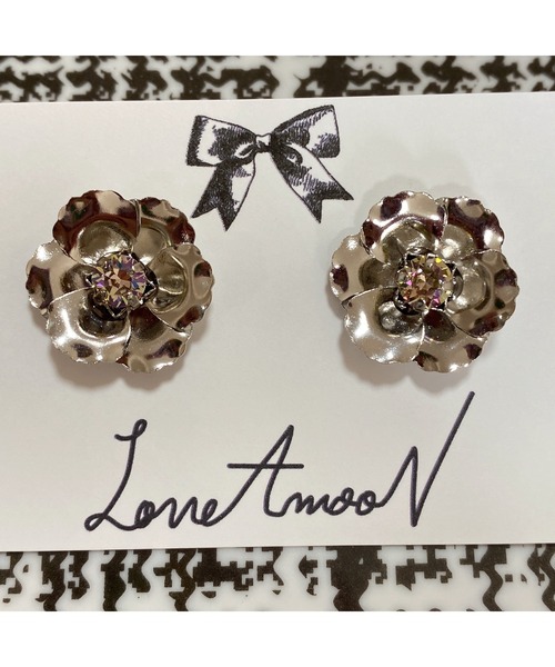 tone(トーン)の「【LoveAmooN】luminousgreen flower(MA)(ピアス(両耳用)・レディース・シルバー・FREE)」の3枚目の写真