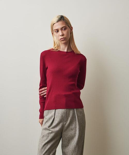 Steven Alan（スティーブンアラン）の「＜Steven Alan＞WOOL RIB KNIT/ニット（ニット/セーター・レディース・ブラック/レッド/オフホワイト・FREE）」の3枚目の写真