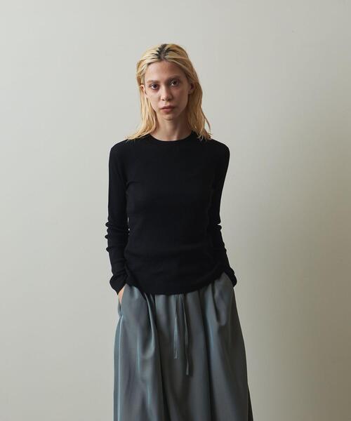 Steven Alan（スティーブンアラン）の「＜Steven Alan＞WOOL RIB KNIT/ニット（ニット/セーター・レディース・ブラック/レッド/オフホワイト・FREE）」の2枚目の写真