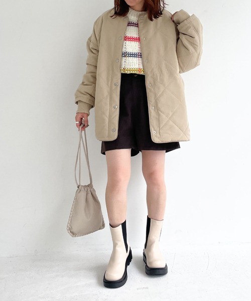 archives（アルシーヴ）の「中綿キルトパイピングミドルコート（その他アウター・レディース・ベージュ/ブラウン/アイボリー・MEDIUM）」の3枚目の写真