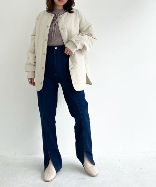 archives（アルシーヴ）の「中綿キルトパイピングミドルコート（その他アウター・レディース・ベージュ/ブラウン/アイボリー・MEDIUM）」の5枚目の写真