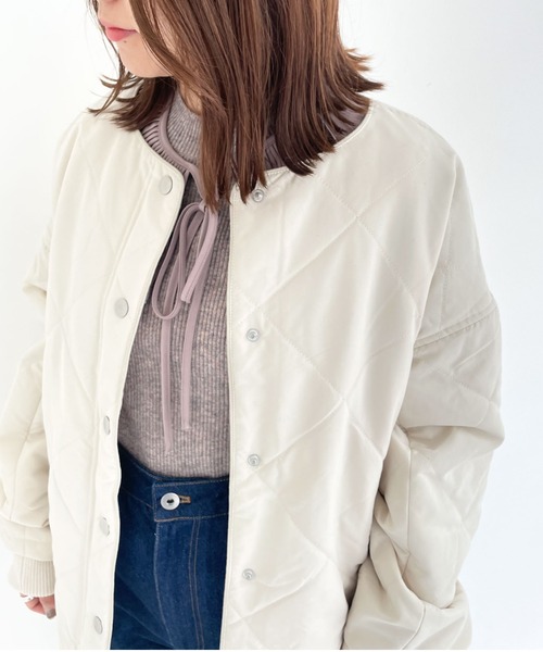 archives（アルシーヴ）の「中綿キルトパイピングミドルコート（その他アウター・レディース・ベージュ/ブラウン/アイボリー・MEDIUM）」の8枚目の写真