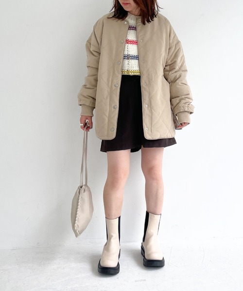 archives（アルシーヴ）の「中綿キルトパイピングミドルコート（その他アウター・レディース・ベージュ/ブラウン/アイボリー・MEDIUM）」の17枚目の写真
