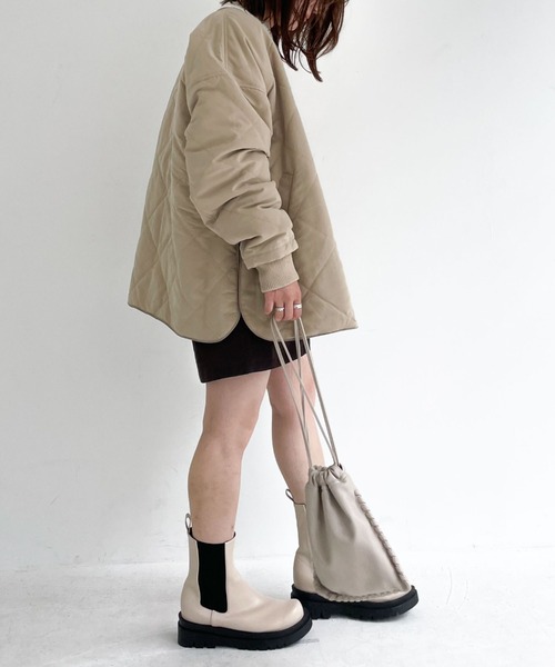 archives（アルシーヴ）の「中綿キルトパイピングミドルコート（その他アウター・レディース・ベージュ/ブラウン/アイボリー・MEDIUM）」の19枚目の写真