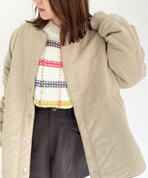archives（アルシーヴ）の「中綿キルトパイピングミドルコート（その他アウター・レディース・ベージュ/ブラウン/アイボリー・MEDIUM）」の21枚目の写真