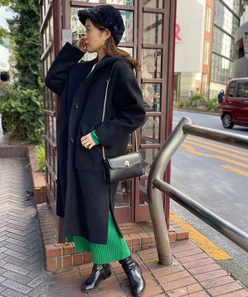 fredy emue（フレディエミュ）の「Le Tinte フーディコート（その他アウター・レディース・ブラック/ベージュ/グレイッシュベージュ・38/36）」の9枚目の写真