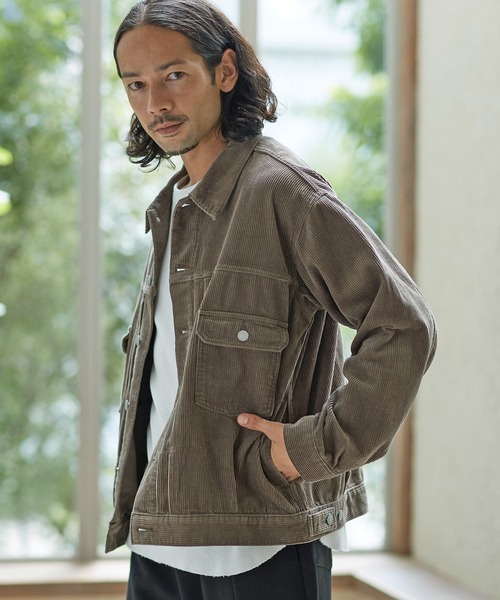 CAMBIO(カンビオ)の「mj8257-8wコーデュロイビッグシルエットGジャン(その他アウター・メンズ・オフホワイト/ブラック/ブラウン・L/M/S)」の5枚目の写真