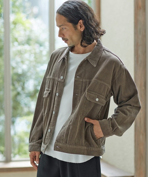 CAMBIO(カンビオ)の「mj8257-8wコーデュロイビッグシルエットGジャン(その他アウター・メンズ・オフホワイト/ブラック/ブラウン・L/M/S)」の7枚目の写真