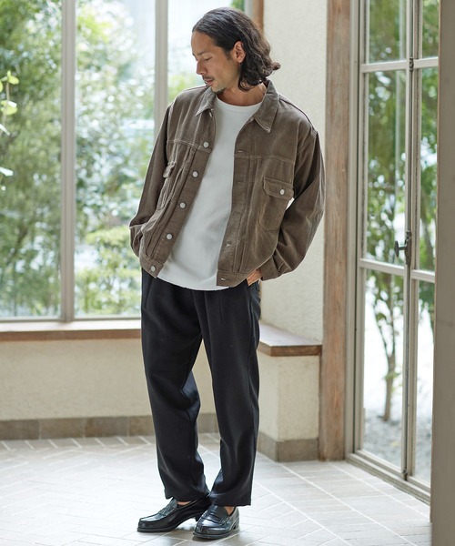 CAMBIO(カンビオ)の「mj8257-8wコーデュロイビッグシルエットGジャン(その他アウター・メンズ・オフホワイト/ブラック/ブラウン・L/M/S)」の8枚目の写真