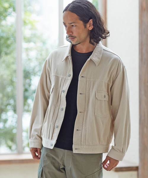 CAMBIO(カンビオ)の「mj8257-8wコーデュロイビッグシルエットGジャン(その他アウター・メンズ・オフホワイト/ブラック/ブラウン・L/M/S)」の11枚目の写真