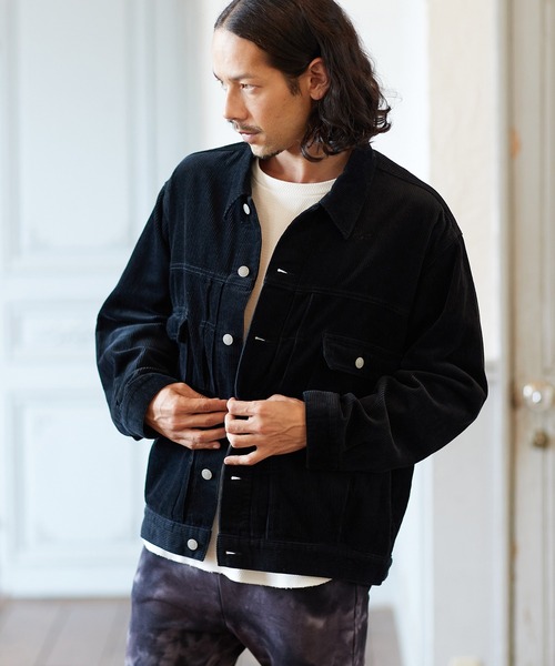 CAMBIO(カンビオ)の「mj8257-8wコーデュロイビッグシルエットGジャン(その他アウター・メンズ・オフホワイト/ブラック/ブラウン・L/M/S)」の15枚目の写真