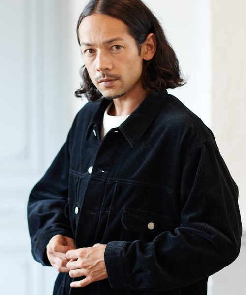 CAMBIO(カンビオ)の「mj8257-8wコーデュロイビッグシルエットGジャン(その他アウター・メンズ・オフホワイト/ブラック/ブラウン・L/M/S)」の17枚目の写真