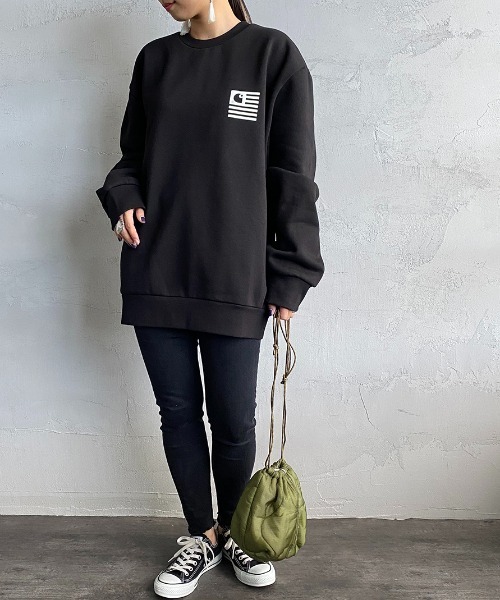 Carhartt WIP（カーハートダブリューアイピー）の「[carhartt WIP/カーハートダブリューアイピー] FADE STATE ロゴクルーネックスウェット（スウェット・レディース・ライトグレー/ブラック/ネイビー・M/L）」の22枚目の写真