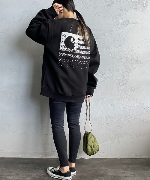 Carhartt WIP（カーハートダブリューアイピー）の「[carhartt WIP/カーハートダブリューアイピー] FADE STATE ロゴクルーネックスウェット（スウェット・レディース・ライトグレー/ブラック/ネイビー・M/L）」の16枚目の写真