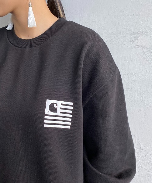 Carhartt WIP（カーハートダブリューアイピー）の「[carhartt WIP/カーハートダブリューアイピー] FADE STATE ロゴクルーネックスウェット（スウェット・レディース・ライトグレー/ブラック/ネイビー・M/L）」の12枚目の写真