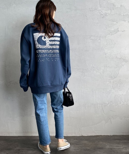 Carhartt WIP（カーハートダブリューアイピー）の「[carhartt WIP/カーハートダブリューアイピー] FADE STATE ロゴクルーネックスウェット（スウェット・レディース・ライトグレー/ブラック/ネイビー・M/L）」の7枚目の写真