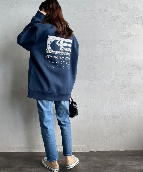 Carhartt WIP（カーハートダブリューアイピー）の「[carhartt WIP/カーハートダブリューアイピー] FADE STATE ロゴクルーネックスウェット（スウェット・レディース・ライトグレー/ブラック/ネイビー・M/L）」の18枚目の写真