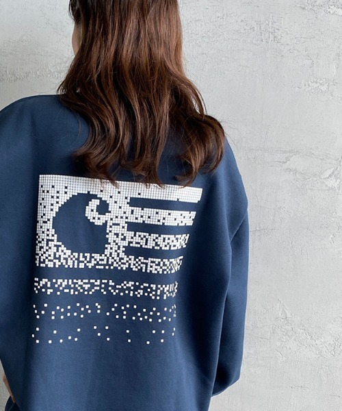 Carhartt WIP（カーハートダブリューアイピー）の「[carhartt WIP/カーハートダブリューアイピー] FADE STATE ロゴクルーネックスウェット（スウェット・レディース・ライトグレー/ブラック/ネイビー・M/L）」の14枚目の写真