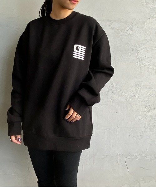 Carhartt WIP（カーハートダブリューアイピー）の「[carhartt WIP/カーハートダブリューアイピー] FADE STATE ロゴクルーネックスウェット（スウェット・レディース・ライトグレー/ブラック/ネイビー・M/L）」の11枚目の写真