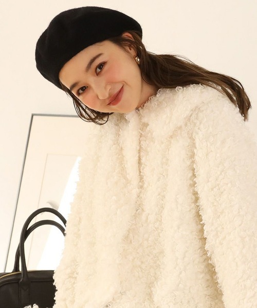 one after another NICE CLAUP(ワンアフターアナザーナイスクラップ)の「こなれ感漂う カラーベレー帽(ハンチング/ベレー帽・レディース・ブラック/サックスブルー/ピンク・FREE)」の2枚目の写真