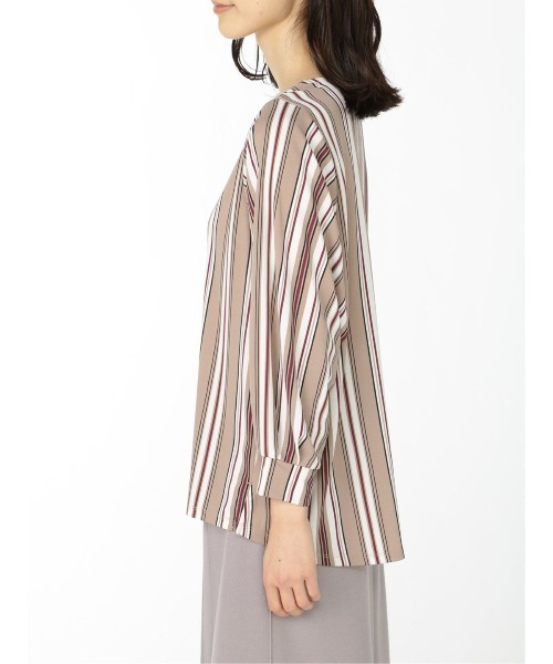 m.f.editorial(エムエフエディトリアル)の「エムエフエディトリアルレディース/m.f.editorial:Women ストライプ柄 袖ボリューム ゆるプルオーバーTシャツ(Tシャツ/カットソー・レディース・ホワイト/ブラック/ベージュ・MEDIUM/LARGE)」の21枚目の写真