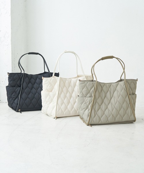 ROPE' PICNIC(ロペピクニック)の「キルティングマザーズバッグ(トートバッグ・レディース・ブラック/オフホワイト/カーキ・FREE)」の13枚目の写真