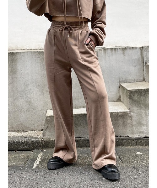 ENVYM（アンビー）の「ハイウエストワイドスエットＰＴ（スウェットパンツ・レディース・ホワイト/ブラック/Moca・FREE）」の5枚目の写真