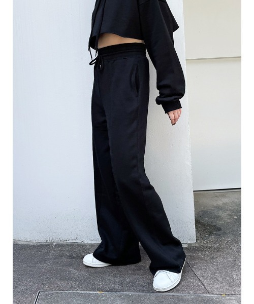 ENVYM（アンビー）の「ハイウエストワイドスエットＰＴ（スウェットパンツ・レディース・ホワイト/ブラック/Moca・FREE）」の14枚目の写真