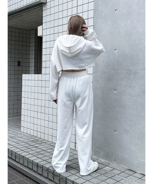 ENVYM（アンビー）の「ハイウエストワイドスエットＰＴ（スウェットパンツ・レディース・ホワイト/ブラック/Moca・FREE）」の18枚目の写真