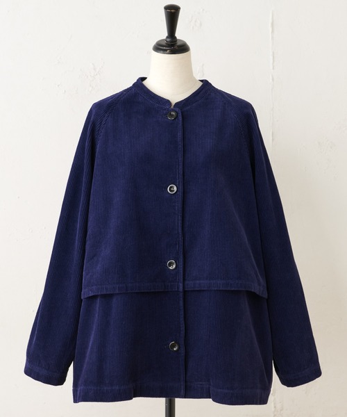 BEARDSLEY（ビアズリー）の「メンズライクにラフに着たいコーデュロイブルゾン（ブルゾン・レディース・ブルー/ベージュ・FREE）」の17枚目の写真