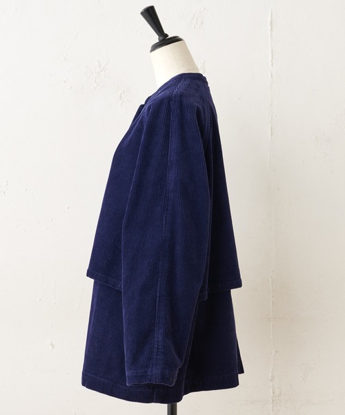 BEARDSLEY（ビアズリー）の「メンズライクにラフに着たいコーデュロイブルゾン（ブルゾン・レディース・ブルー/ベージュ・FREE）」の18枚目の写真