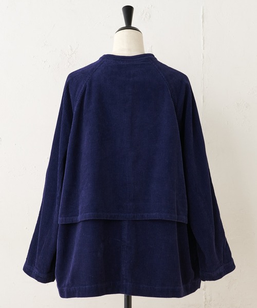 BEARDSLEY（ビアズリー）の「メンズライクにラフに着たいコーデュロイブルゾン（ブルゾン・レディース・ブルー/ベージュ・FREE）」の19枚目の写真