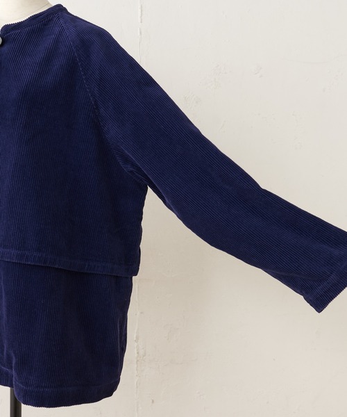 BEARDSLEY（ビアズリー）の「メンズライクにラフに着たいコーデュロイブルゾン（ブルゾン・レディース・ブルー/ベージュ・FREE）」の22枚目の写真