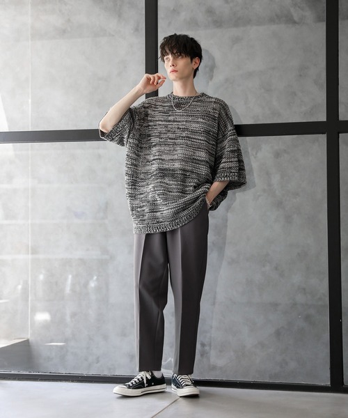 マルチカラーセンタープレスストレートカラーパンツ スラックス